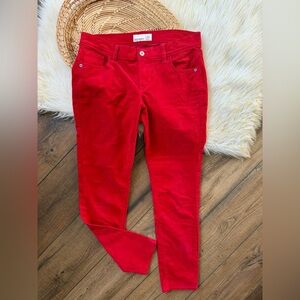 Old Navy Red Corduroy Skinny Leg Pants Size 10